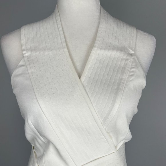 Cameo Wrap It Up Womens Halter Mini Dress Ivory Belted Faux Wrap size Small - Picture 5 of 16